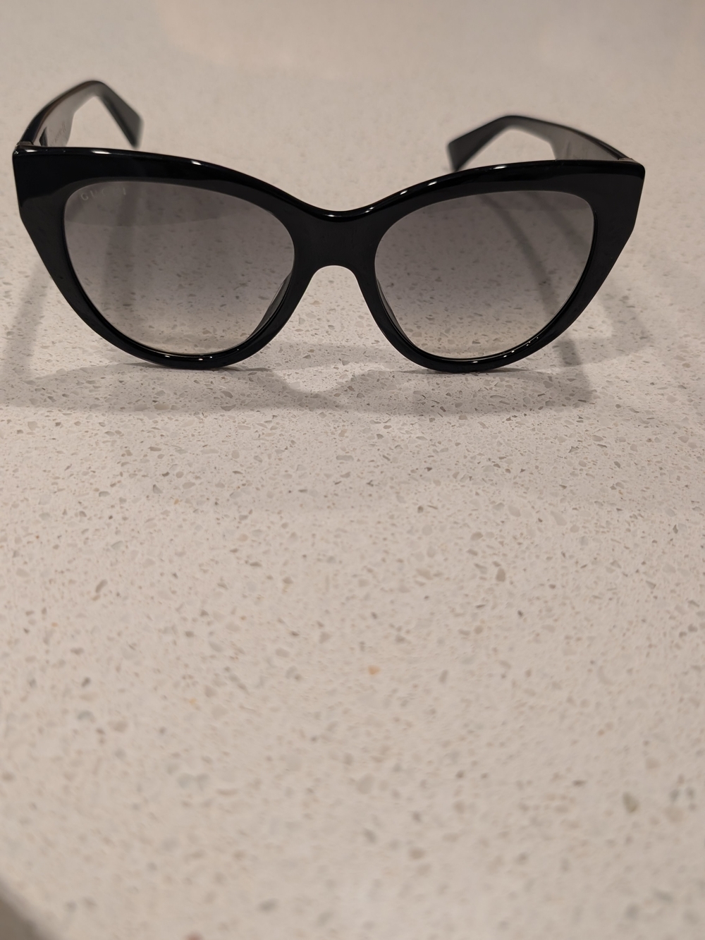 Gucci Black Cat-Eye Sunglasses with Gradient Gray Lenses